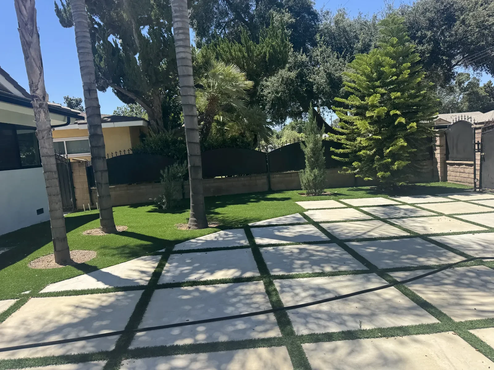The restored house and garden in color